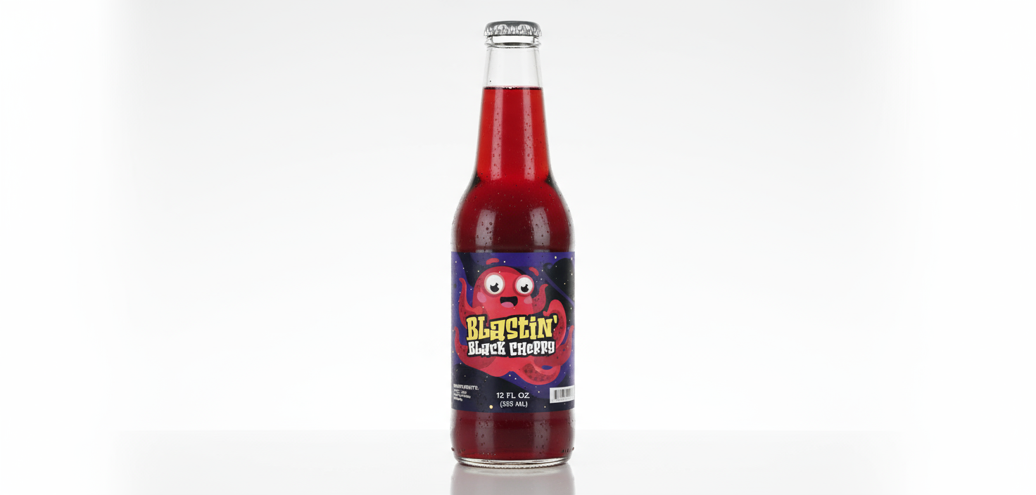 Alien Fizz Blastin' Black Cherry Craft Soda - Sweet UFO – Galactic Soda ...