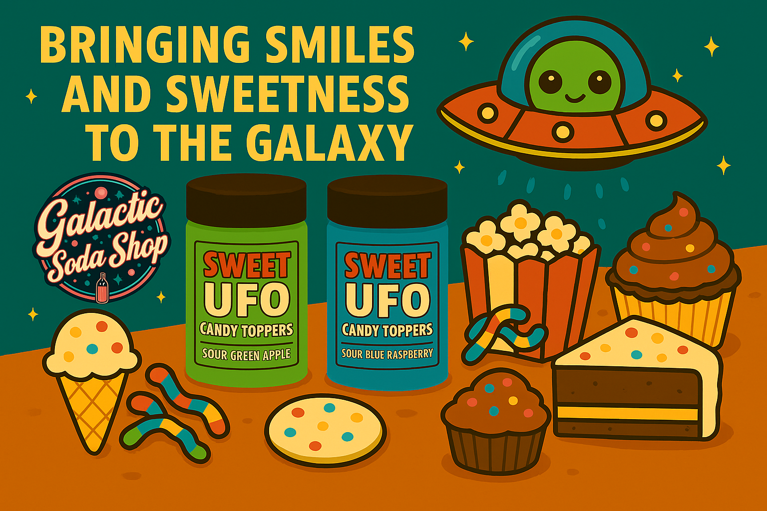 Sweet UFO Banner - With Correct Alien Design